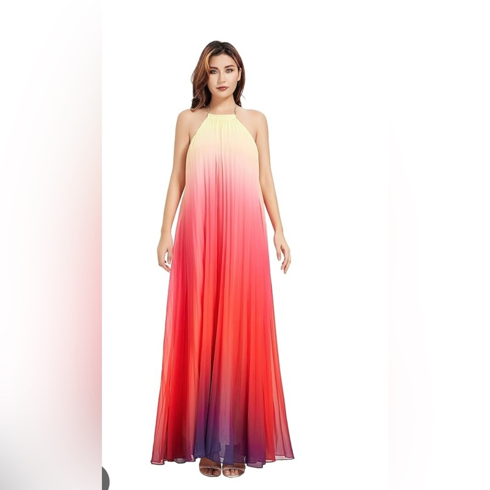 Q2 Pink and Purple Ombre Maxi Dress